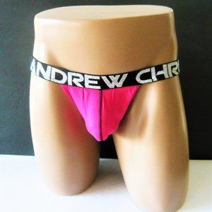 Andrew Christian Comfort Pouch Jockstrap, Sparkling Silver Logo Waist